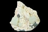 Green Apophyllite Crystals and White Heulandite - India #135827-1